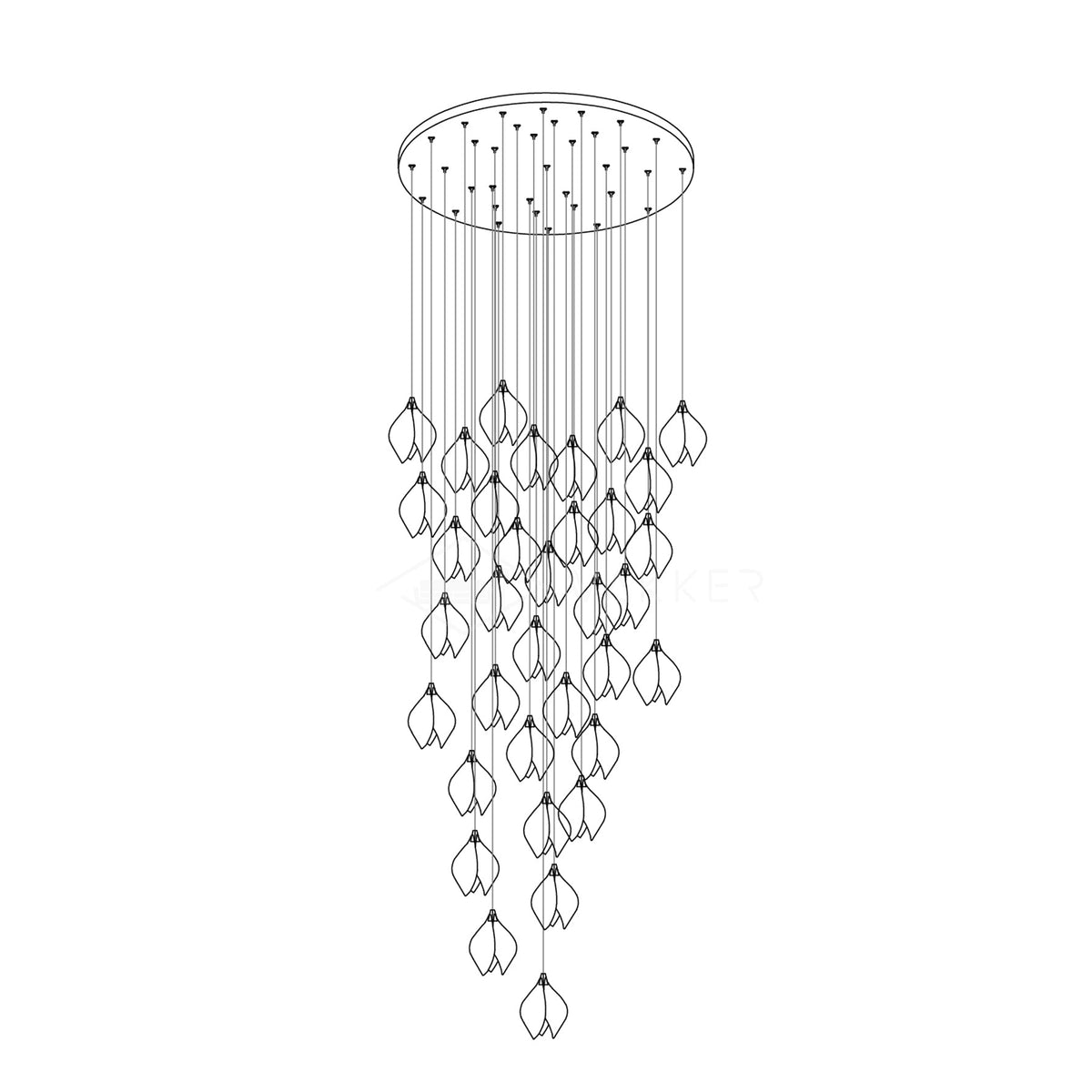 Lampa wisząca kwiatowa Jarel