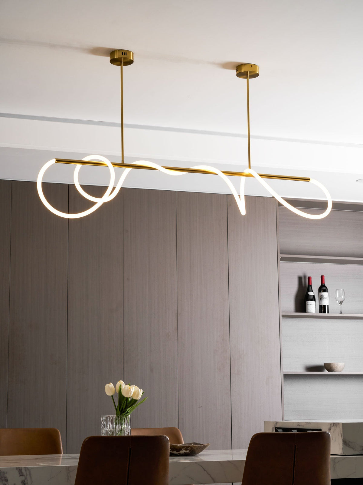 Flexible Linear Curve Chandelier - Vakkerlight