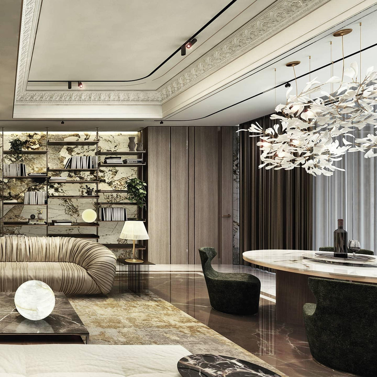 Porcelain Gingko Chandelier – detail 36