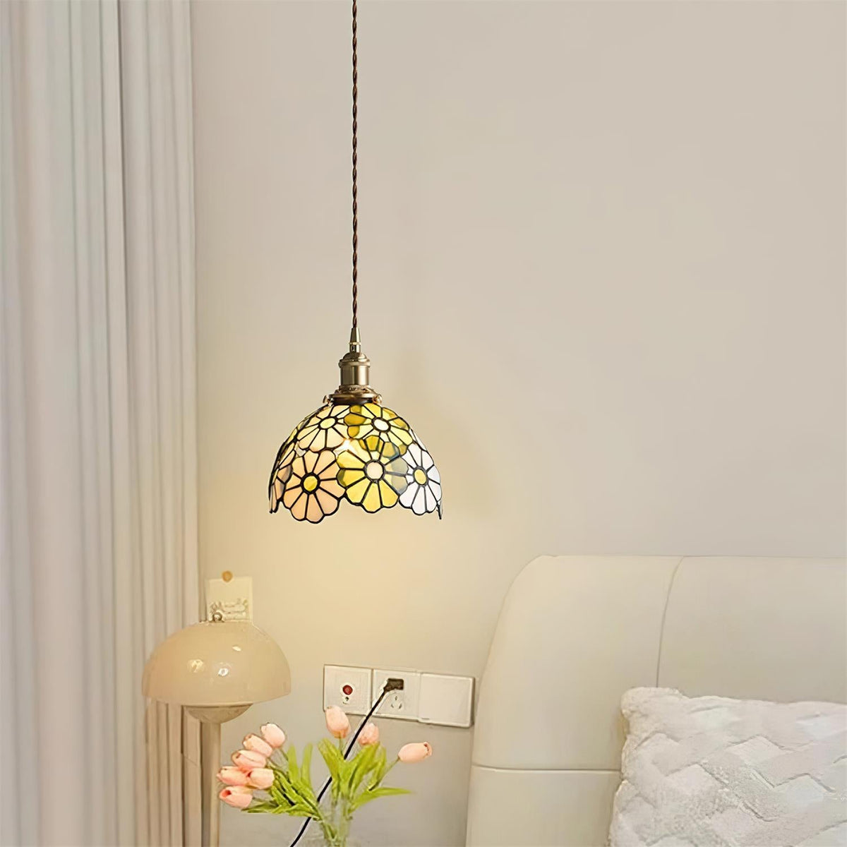 Lampa wisząca kwiatowa Darorow