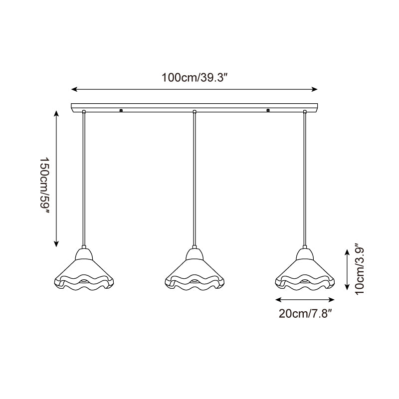 Lampa wisząca falowana Levenel