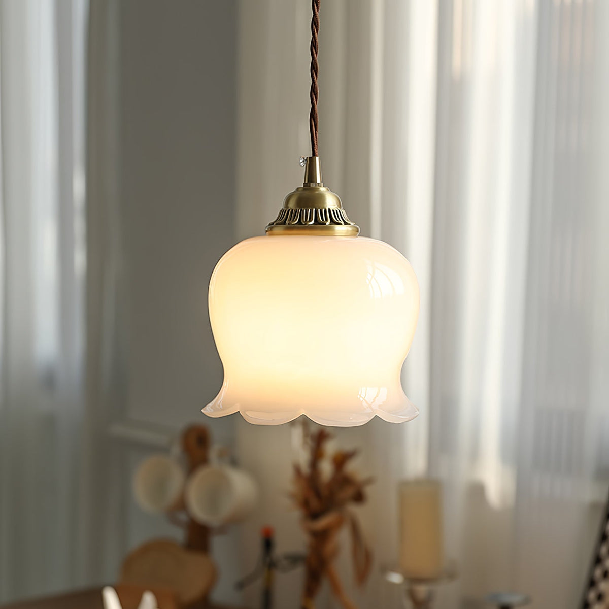Lampa wisząca kwiatowa Anow