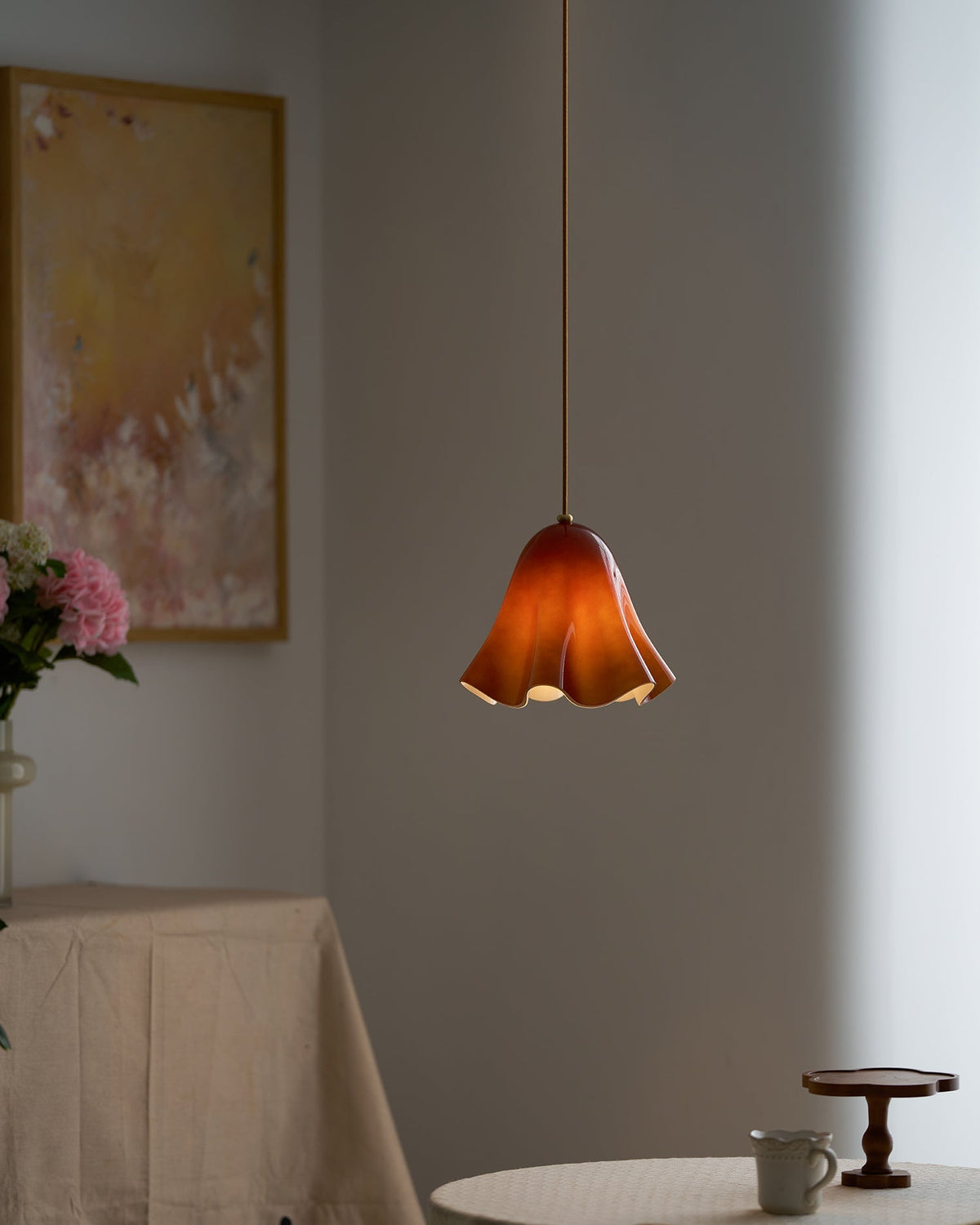 Lampa wisząca kwiatowa Kornna