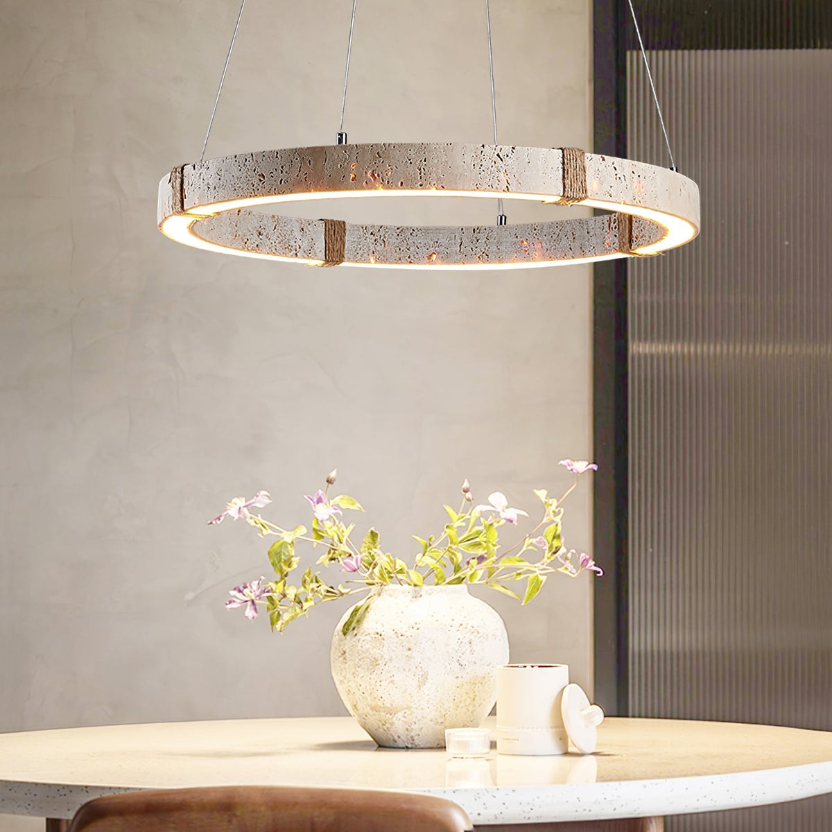Circle Travertine Pendant Lamp – detail 5