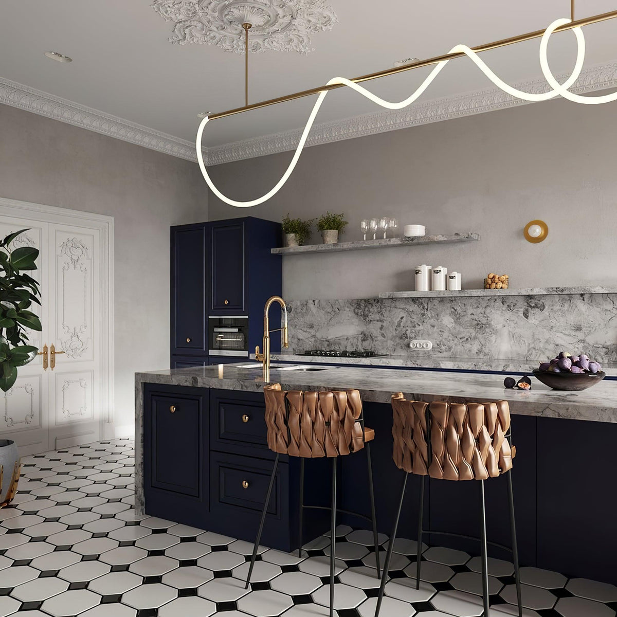 Flexible Linear Curve Chandelier – detail 27