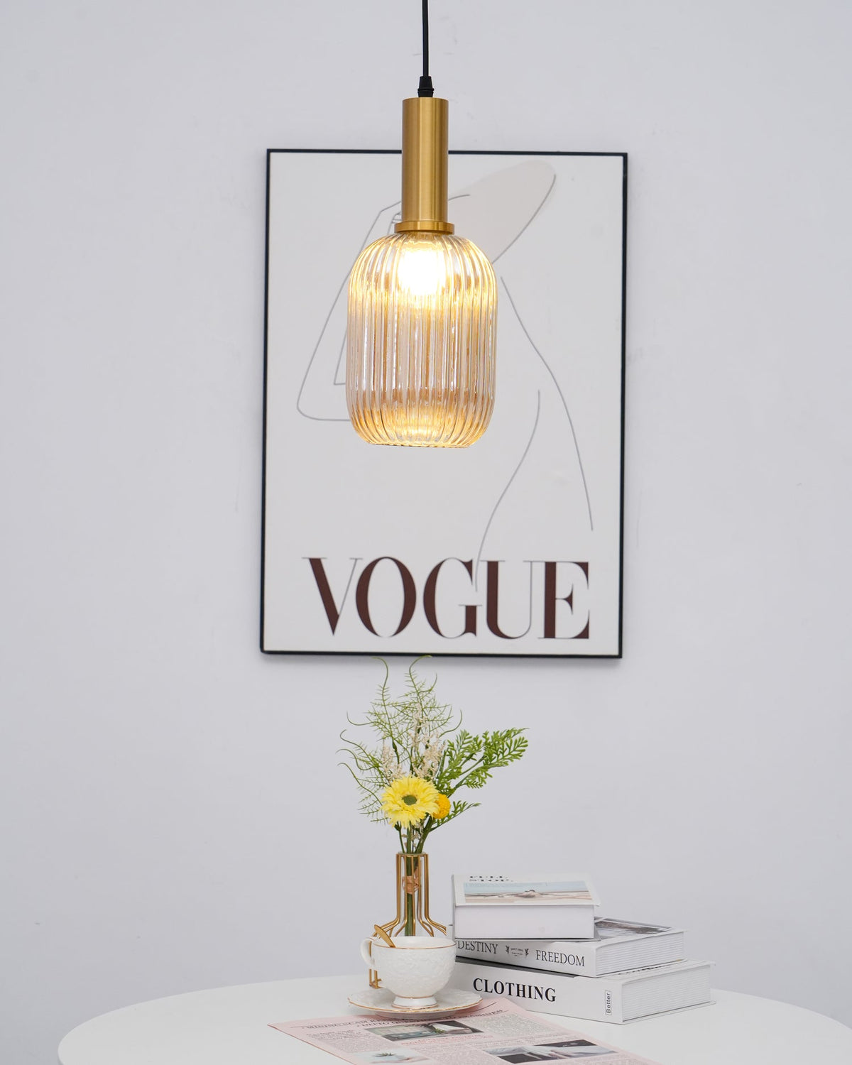 Lampa wisząca ryflowana Elma