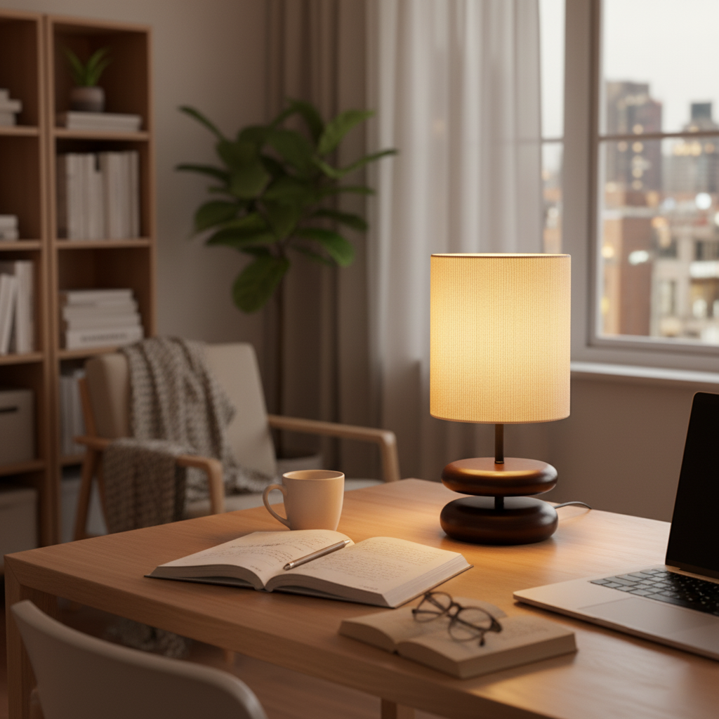Wooden Modern Bedroom Table Lamp – detail 9